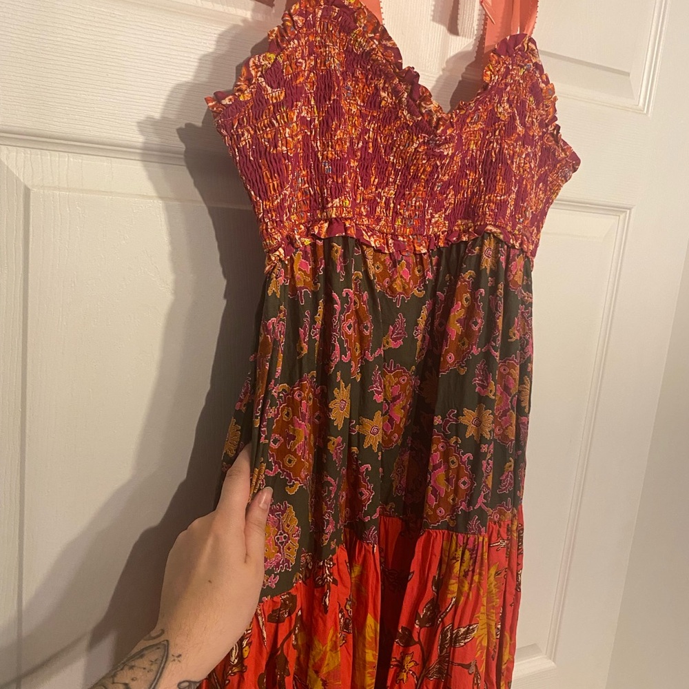 NWT Free People Pink Bluebell Red/pink Maxi Dress - Picture 7 of 7